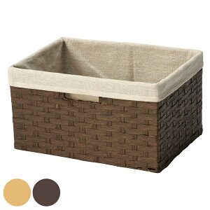 カゴ 収納ボックス ペーパー バスケット 布付き 収納 幅36×奥行26×高さ20cm ( 収納ケース 小物収納 卓上 小物 卓上収納 インナーボックス 棚上収納 ナチュラル かご 籠 カラーボックス 衣類収