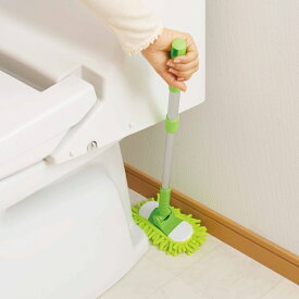 モップ マイクロファイバー フローリング トイレ用 床用 （ トイレ 床 掃除 フロアモップ 床掃除 伸縮 柄 替え スペア付き 清掃 床拭き 拭き掃除 フロアワイパー ヘッドが小さい コンパクト 隙間 ほこり 汚れ ） 【39ショップ】