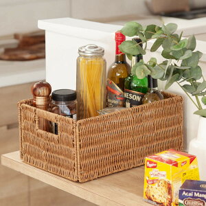 収納ボックス ペイル フェイク 柳 折り畳みバスケット M ( 洗える かご 収納 カゴ 天然素材風 幅36.5×奥行26×高さ16cm 折りたたみ 水洗い 収納かご 収納ケース 持ち手付き 小物収納 小物入れ