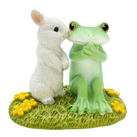 コポー シロウサギのキス カエル 置物 （ Copeau 置き物 コポタロウ かえる 蛙 グッズ マスコット ミニチュア 雑貨 オーナメント インテリア 玄関 飾る かわいい 可愛い オブジェ リビング 卓上 机上 小さい デスク ）【39ショップ】
