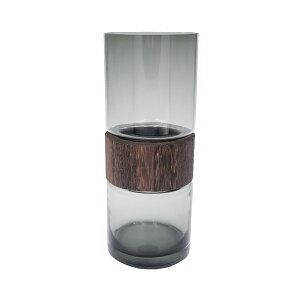 花瓶 ガラスベース フォグウッド トール S ( 花ビン 花びん 花器 ベース フラワーベース フラワー 花 飾る 花入れ ガラス ガラス製 クリア 透明 木製 おしゃれ 一輪挿し )【39ショップ】