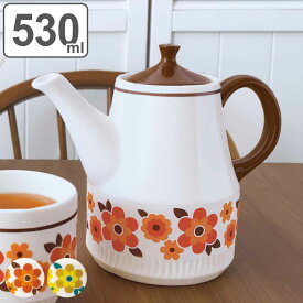 ティーポット 530ml kokopele レトロ 陶器 （ ポット 陶器製 紅茶ポット 急須 茶こし付き 昭和レトロ 花柄 レリーフ 茶こし お茶用品 ティーウェア 茶器 おしゃれ ） 【39ショップ】