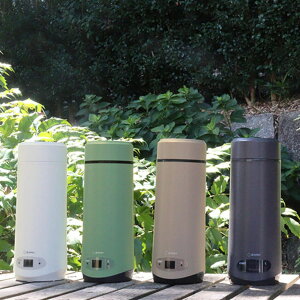 湯沸かしボトル 350ml 温度調節機能付き 温調ボトル 湯沸かし器 ドリテック ( dretec 電気ケトル 持ち運び 温度調節 ポータブル 電気ボトル ポータブル電気ケトル 電気ポット 一人分 小型 おし