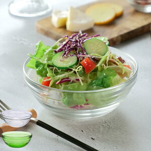 DURALEX デュラレックス リススタック ボウル 14cm 6個セット ( LYS STACK 食洗機対応 電子レンジ対応 強化ガラス サラダボウル 食器 ガラス ガラス製 クリア グリーン サラダ フルーツ シリアル