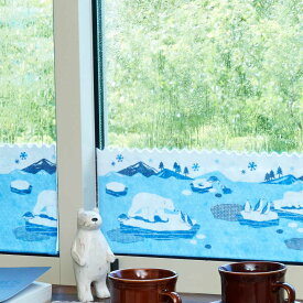 結露吸水テープ シロクマ＆ペンギン 幅16×長さ180cm （ 結露防止シート 結露テープ 結露取り シート カビ カビ防止 結露 吸水 おしゃれ 窓ガラス 水滴 水濡れ防止 目隠し プライバシー保護 防犯 簡単設置 ）【39ショップ】