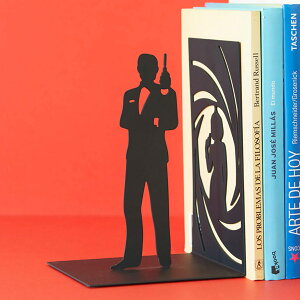 ブックエンド balvi シークレット エージェント 倒れない ( ブックスタンド 本立て 本 雑誌 収納 卓上 シルエット デザイン 金属 本収納 仕切り インテリア ギフト プレゼント ユニーク おし