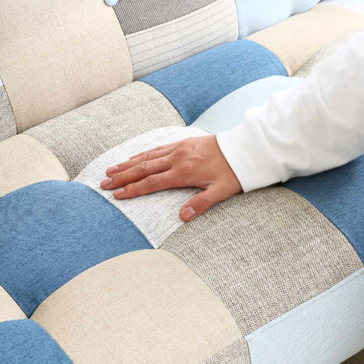 楽天市場】ソファ 幅123cm 二人掛け 2人用 ボタン パッチワーク 