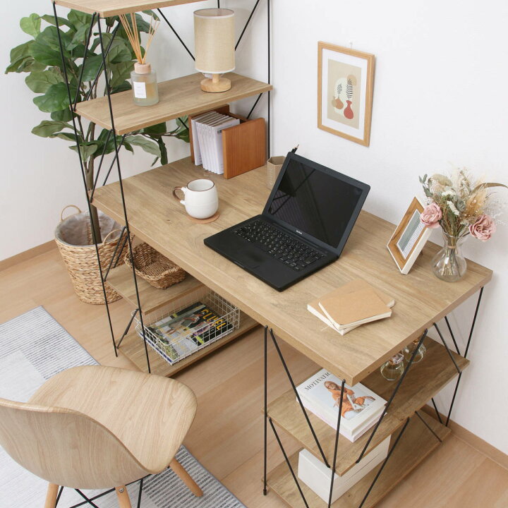 楽天市場】EZBO ワークデスク 幅122cm 収納ラック付 ワイヤーデスク  