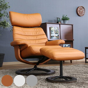 パーソナルチェア リクライニング オットマン付 オール ( 回転 チェア 椅子 レザー調 ソフトレザー ゆったり リラックス ヘッドレスト アームレスト ビンテージ調 高級感 )【39ショップ】