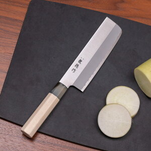 菜切包丁 16cm 龍徳作 八角柄 和包丁 日本製 ( 菜切り包丁 包丁 菜切 野菜包丁 料理包丁 なきり包丁 160mm 160ミリ ステンレス 両刃 職人 燕三条 木柄 錆びにくい 切れ味抜群 調理小物 調理道具