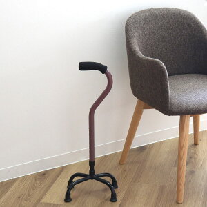 杖 4点杖 S 自立式 ステッキ 多脚杖 高さ調節 軽量 非課税 ( 送料無料 おしゃれ 福祉 介護用品 8段階調節 マグネシウム製 超軽量 安定 安心 介護 ) 【39ショップ】