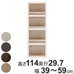 コミックシェルフ 幅オーダー 4段 前後収納 日本製 高さ114cm 幅39-59cm ( オーダー 本棚 ラック サイズオーダー 棚 シェルフ 収納 完成品 オーダー家具 国内生産 リビング オープンラック 家具
