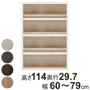 コミックシェルフ 幅オーダー 4段 前後収納 日本製 高さ114cm 幅60-79cm ( オーダー 本棚 ラック サイズオーダー 棚 シェルフ 収納 完成品 オーダー家具 国内生産 リビング オープンラック 家具