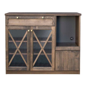 キッチンカウンター アルダー材 無垢材前板 RIGI 日本製 約幅106cm ( 開梱設置 リギ カウンター キッチンラック キャビネット 棚 収納 キッチン 天然木 食器棚 キッチン収納 引き出し 窓下 家