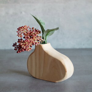 花瓶 welms ウッドベース A 一輪挿し ( 花ビン 花びん 花器 ベース フラワーベース フラワー 花 飾る 花入れ 木製 モミの木 ガラス ガラス製 クリア 透明 おしゃれ )【39ショップ】