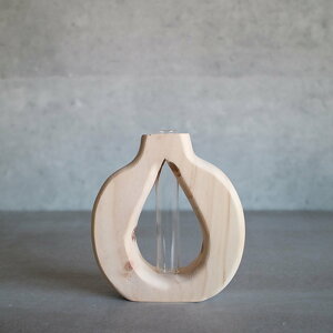 花瓶 welms ウッドベース B 一輪挿し ( 花ビン 花びん 花器 ベース フラワーベース フラワー 花 飾る 花入れ 木製 モミの木 ガラス ガラス製 おしゃれ )【39ショップ】