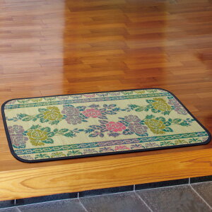 玄関マット い草玄関マット 涼華 室内 ( い草 マット ラグ 敷物 花柄 薔薇 インテリア おしゃれ 薄手 軽量 幅70cm 幅120cm 幅110cm キッチン リビング 寝室 洗面所 ランドリー 室内用マット 玄関