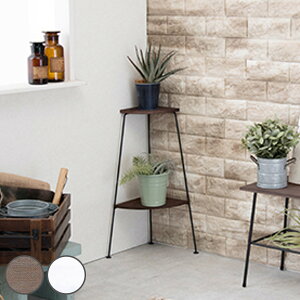 コーナーラック 2段 スチールラック 木製棚板 DEPOT 約26cm角 ( 送料無料 収納ラック 収納 収納棚 飾り棚 ラック 完成品 オープンラック ディスプレイラック コーナー用 コーナー置き シンプル