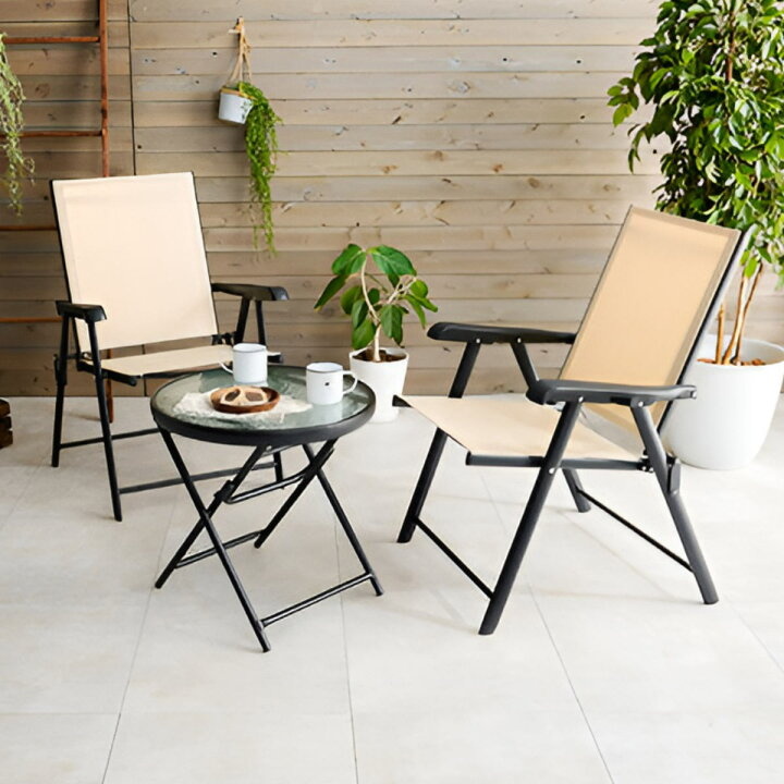 楽天市場】テーブルチェアセット 3点セット 完成品 折りたたみ式 