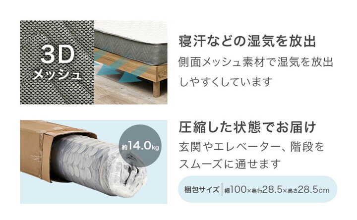 楽天市場】すのこベッド シングル ボンネルマットレス付 床下収納 天然 