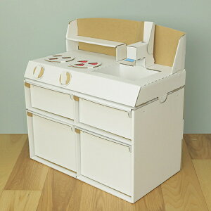 ダンボール キッチン ダンボールシステムキッチン 組立 ( 段ボールキッチン ままごとキッチン おままごとキッチン 段ボール おもちゃ 子ども こども 工作 動く おままごと ごっこ遊び 知育