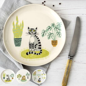 お皿 Hannah Turner Cat Side Plate Pasta Bowl （ ハンナターナー 20.5cm 21.5cm 皿 プレート ボウル 丸皿 陶器 食器 食洗機対応 電子レンジ対応 猫 ねこ 平皿 中皿 パスタ皿 深皿 ランチ 朝食 ）【39ショップ】