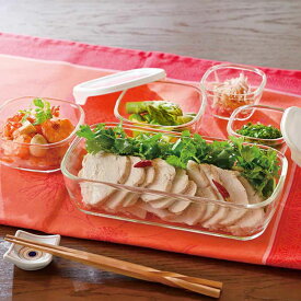 ハリオ 保存容器 110ml 250ml 900ml スタッキング耐熱ガラスコンテナ＋ミニ角小鉢 5個セット （ HARIO 耐熱ガラス 電子レンジ対応 食洗機対応 オーブン対応 日本製 耐熱容器 ガラス 保存 容器 ガラス容器 食品保存 積み重ね 小鉢 ） 【39ショップ】