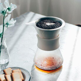 ハリオ コーヒーメーカー 400ml Glass Coffee Maker 耐熱ガラス （ HARIO 食洗機対応 ドリッパー コーヒーサーバー コーヒージャグ ブリュワー ステンレス エッチング加工 二重構造 ペーパーレス 目盛り付き おしゃれ ）【39ショップ】