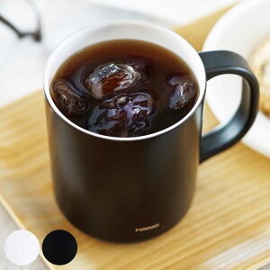 ハリオ マグカップ 350ml 保温 保冷 真空二重構造 ステンレス ( HARIO マグ カップ コップ コーヒーカップ ティーカップ セラミック加工 透明 ふた付き ホット アイス 目盛り付き おしゃれ )【