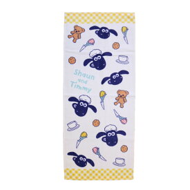 フェイスタオル ひつじのショーン ポピーチェック 34×80cm （ タオル 顔拭きタオル 手拭き 綿100 吸水 ディスニー ショーン 汗拭き 汗拭きタオル バス用品 バスグッズ 洗面 キャラクタータオル ）【39ショップ】