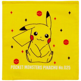 ハンドタオル ポケモン 34×35cm ピカチュウ （ タオル 手拭き ハンカチ タオルハンカチ 綿100 吸水 Pokemon ミニハンカチ ウォッシュタオル 34×35 手ふき 手洗い 洗面 キャラクタータオル ）【39ショップ】