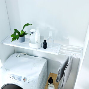 つっぱり棚 突っ張り棚 スリム 幅95〜120cm マットホワイト 棚 ラック ( 突っぱり 突っぱり棚 メッシュ 収納 クローゼット 奥行24cm 突っ張り 伸縮棚 伸縮 小物置き 押し入れ つっぱり 耐荷重10