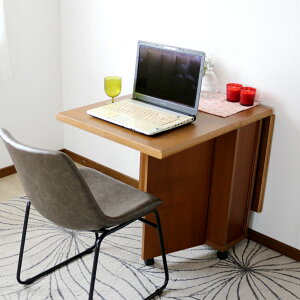 ダイニングテーブル 2人用 折りたたみ 幅32〜125cm バタフライ 引出し付 ( テーブル 食卓テーブル キャスター付き 収納 引き出し 木製 コンパクト 天板 伸長 折り畳み ダイニング 食卓 おしゃ