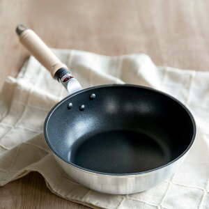 フライパン 22cm 深型 ガス火専用 ディープパン 新マイスタープレミアム 北陸アルミ 日本製 ( ガス火対応 片手鍋 炒め鍋 いため鍋 ふっ素加工 フッ素加工 22センチ シルクウェアEZ フッ素コー