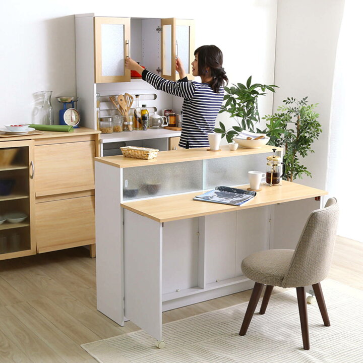 楽天市場】キッチンカウンター 幅120cm 片バタテーブル 間仕切り 