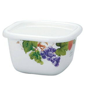 保存容器 S 400ml ホーロー製 フルータスコレクション2 フタ付き ( ホーロー容器 琺瑯容器 ストッカー 琺瑯製保存容器 角型容器 オーブン対応 冷凍保存 スクエア フードコンテナ 食品保存 お