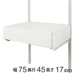 壁面収納 フィットラック 薄型 引き出し1段 フラットタイプ 幅75cm ( 送料無料 パーツ オプション 部品 DIY 収納 小物収納 小物入れ 引き出し 壁掛け 浮かせる収納 可動棚 オープンラック 収納