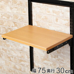 壁面収納 棚 木目 ブラック 幅75cm×奥行30cm TSセット フィットラック ( 送料無料 棚板 木製 DIY 収納 可動棚 オープンラック 収納ラック 収納棚 収納スペース 有効活用 壁掛け ラック 棚受け ウ