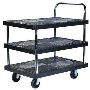 台車 樹脂製台車 ワイド 3段 静音 300kg ( 丈夫 運搬 荷物 耐荷重300kg 三段 品出し 運送 手押し キャリー 業務用 家庭用 荷台 店舗 頑丈 大型 オフィス 会社 倉庫 アウトドア レジャー 書類 平台