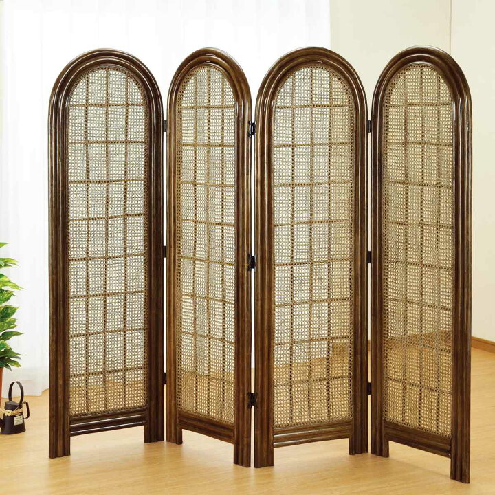 楽天市場】衝立 4連 ラタン パーテーション 籐家具 高さ160cm 