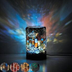 テーブルランプ ミニモザイクLEDランプ USB電源 ACアダプター付き 無段階調光 （ ライト デスクライト インテリアライト 卓上 モザイク ガラス アンティーク ステンドグラス ランプ おしゃれ 間接照明 LED 寝室 廊下 北欧 トルコ ）【39ショップ】