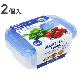 保存容器 610ml スマートフラップ KB 角型 M 2個入 （ 日本製 抗菌 プラスチック フードコンテナ 冷凍 冷蔵 保存 容器 プラスチック容器 食品保存容器 抗菌加工 Ag+ 目盛り付き 電子レンジ対応 エアー弁 作り置き ） 【39ショップ】