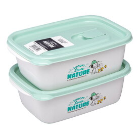 保存容器 940ml スヌーピー フラップ付コンテナ 2個セット （ プラスチック 電子レンジ対応 キャラクター シール容器 フードコンテナ レンジ対応 かわいい 軽量 食品保存 冷蔵保存 冷凍保存 作り置き ランチボックス 弁 蒸気穴 ）【39ショップ】
