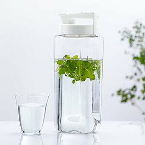 冷水筒 2.1 タテヨコスマートピッチャー スリム ( ピッチャー 日本製 横置き 熱湯OK スクエア型 洗いやすい 縦置き 防汚加工 熱湯 大容量 麦茶 お茶 水 )【39ショップ】