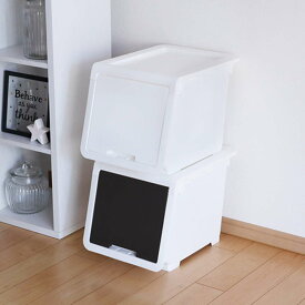 収納ケース フタ付き ロッキンポッド S 収納ボックス 前開き フラップボックス 日本製 （ 収納 フタ 付き ふた ケース フラップ 幅30×奥行43.1×高さ31 幅30 スタッキング 積み重ね 洋服 衣類 プラスチック 衣装ケース ）【39ショップ】