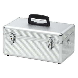工具箱 アルミ ツールボックス トレー付き AL-B365 ( アルミケース ボックス 収納 鍵付き 軽量 頑丈 幅36.6×奥行20.8×高さ19.6cm ショルダーベルト トレー クッション材 文房具 ゲーム機 工具 ア