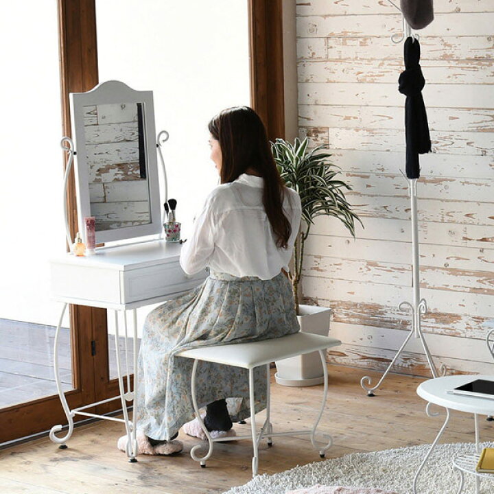 楽天市場】ドレッサー スツール付 ロートアイアン 幅67cm  