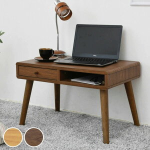 ローデスク 幅65cm 引出し付 北欧風 pico ( デスク 机 ロータイプ ローデスク 茶 パソコンデスク PCデスク ミニデスク コンパクト 引き出し付き 幅65 引き出し 引出 引出し 収納 シンプル 北欧
