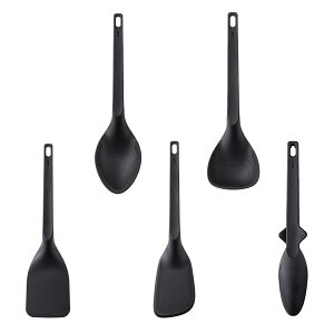 キッチンツール5本セット kasanaru 食洗機対応 ( ナイロン製 お玉 調理スプーン ターナー トング ヘラ フライ返し おたま レードル スプーン へら ソフトヘラ 調理用トング 盛り付け 取り分け