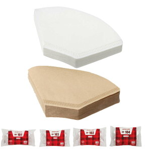 Kalita カリタ コーヒーフィルター 101 102 103 104 ロシ 100枚入 ( 日本製 コーヒー フィルター ドリッパー 1〜2人用 2〜4人用 4〜7人用 7〜12人用 カリタFanシリーズ 扇型専用 ペーパーフィルター 紙